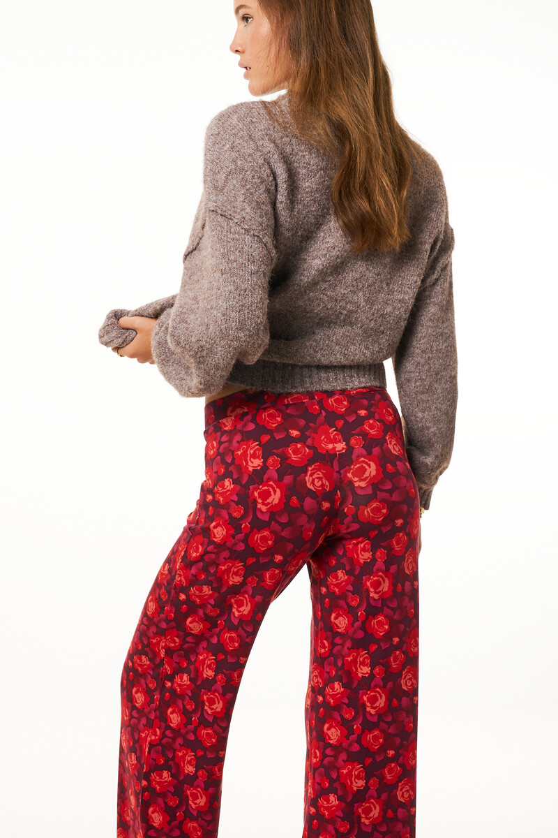 Purple wide leg with rose print | My Jewellery