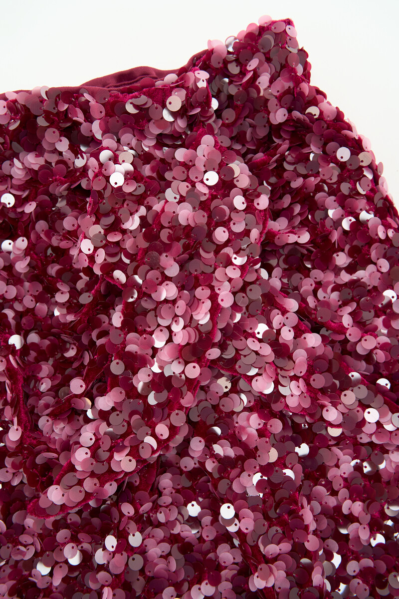 Purple wrap skirt with bow and sequins | My Jewellery