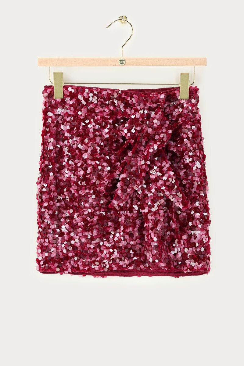 Purple wrap skirt with bow and sequins | My Jewellery