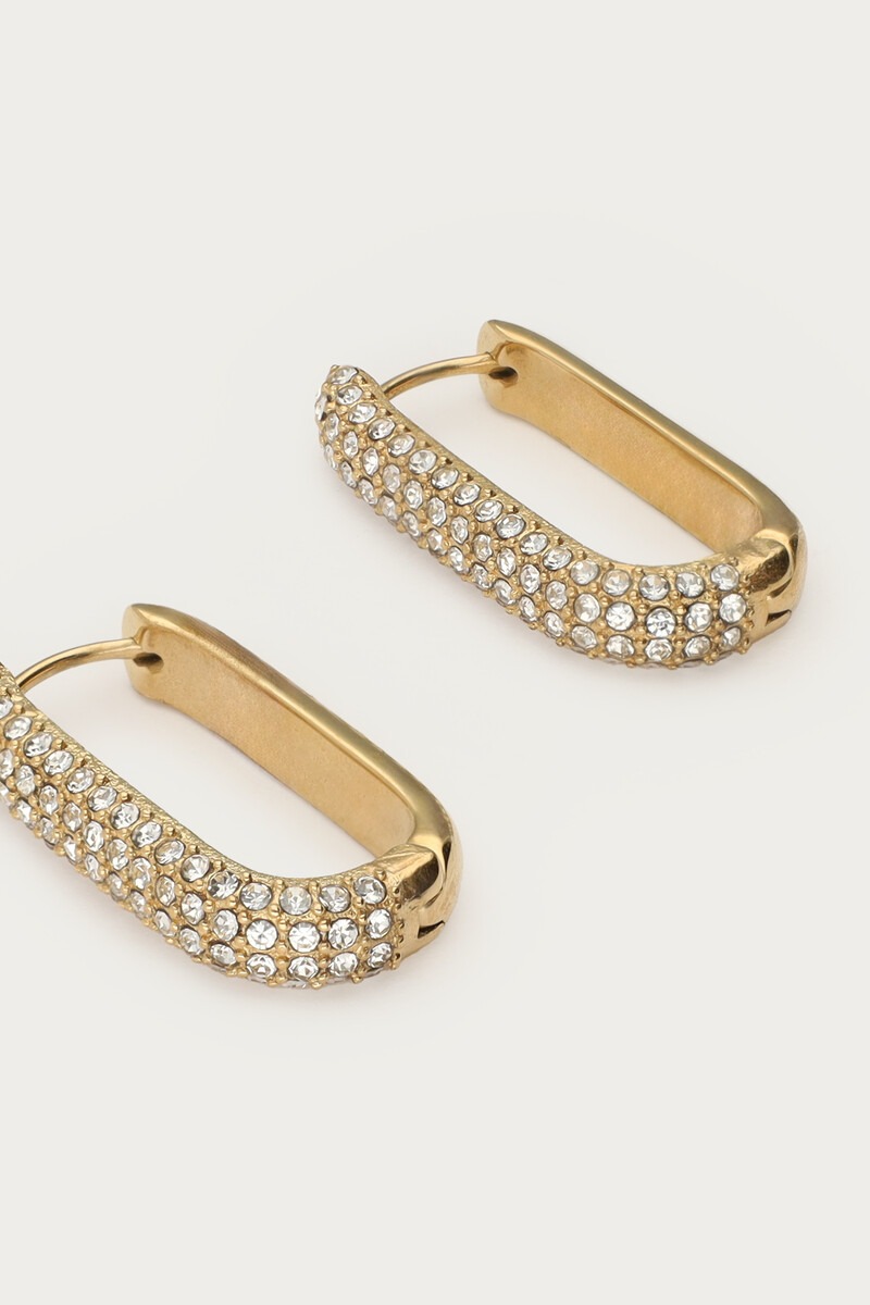 Rectangular earrings with stones | My Jewellery