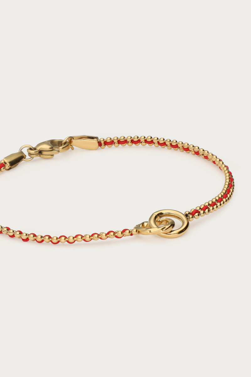 Red cord bracelet with double circle | My Jewellery
