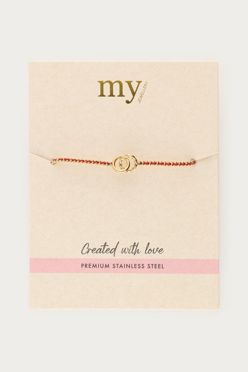 Red cord bracelet with double circle | My Jewellery