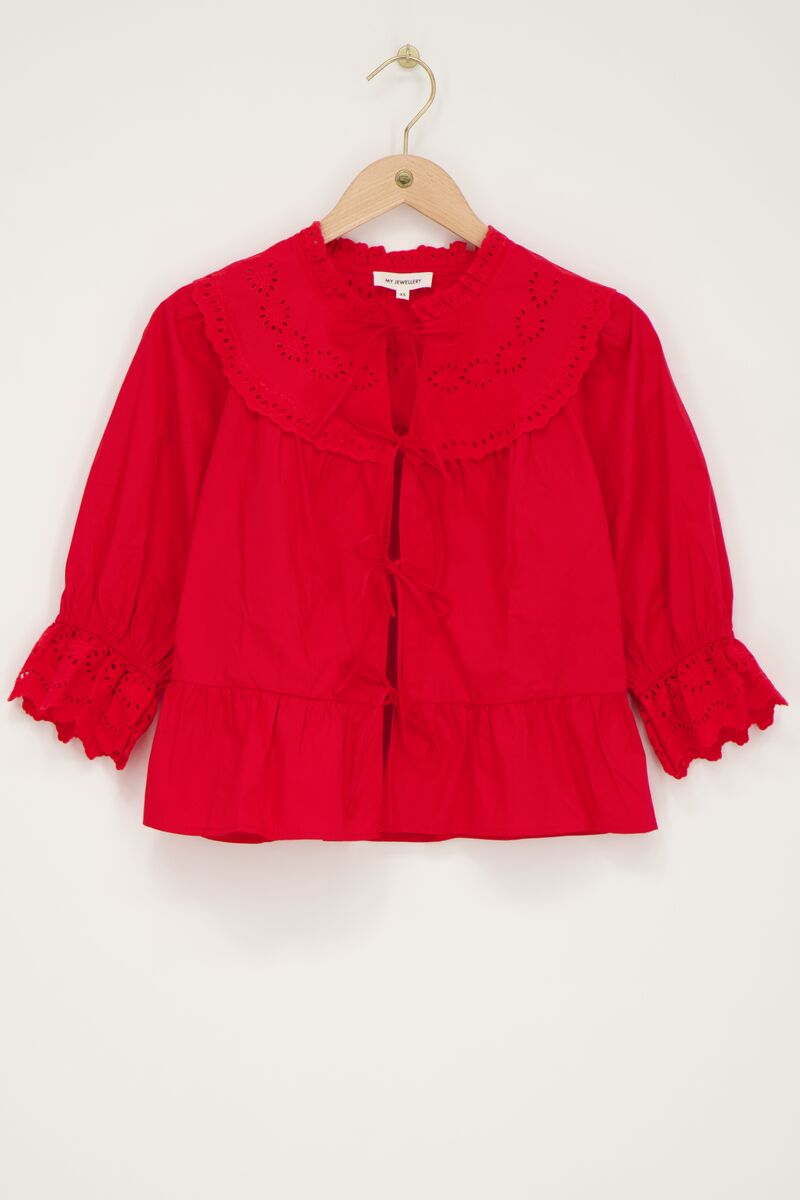 Blouse avec nœuds et broderies | - My jewellery - Modalova