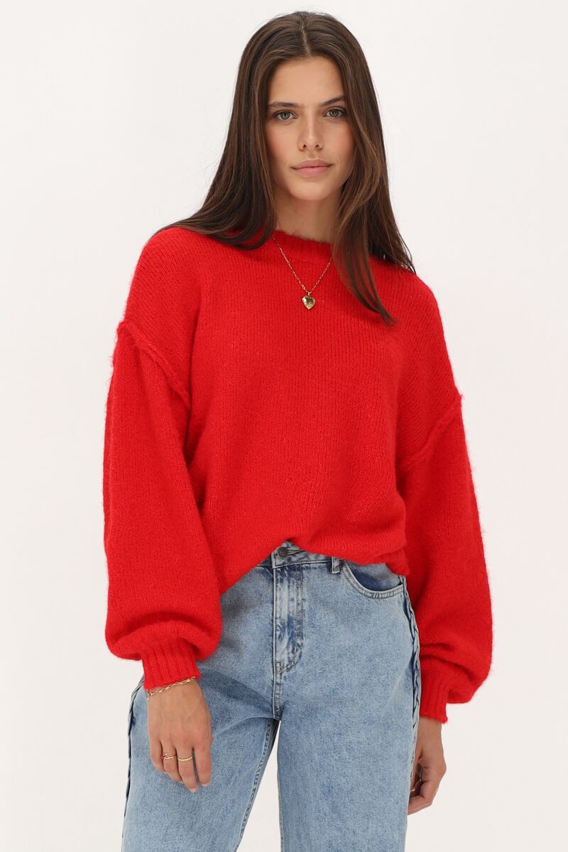 Red baggy sweater on sale