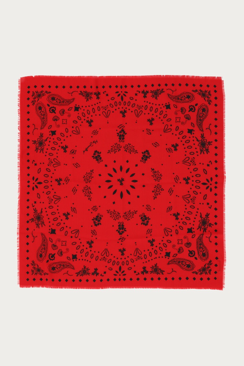 Red scarf with paisley print | My Jewellery
