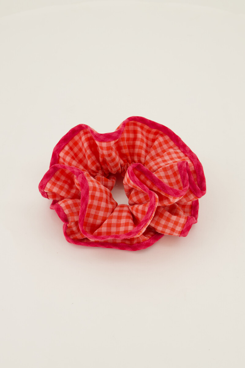 Pink scrunchie with plaid | My Jewellery