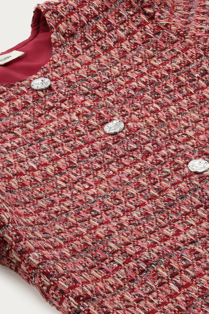 Red tweed top | My Jewellery