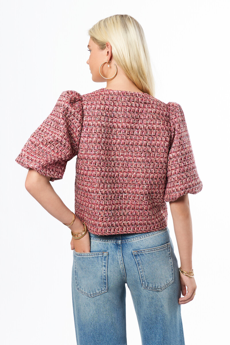 Red tweed top | My Jewellery