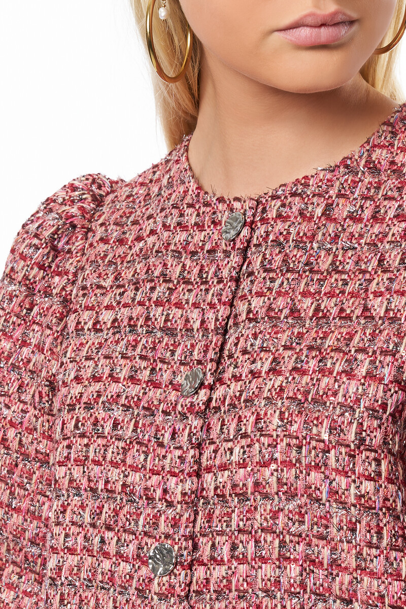 Red tweed top | My Jewellery