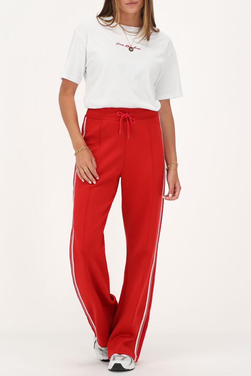 Red wide leg with side stripe | My Jewellery