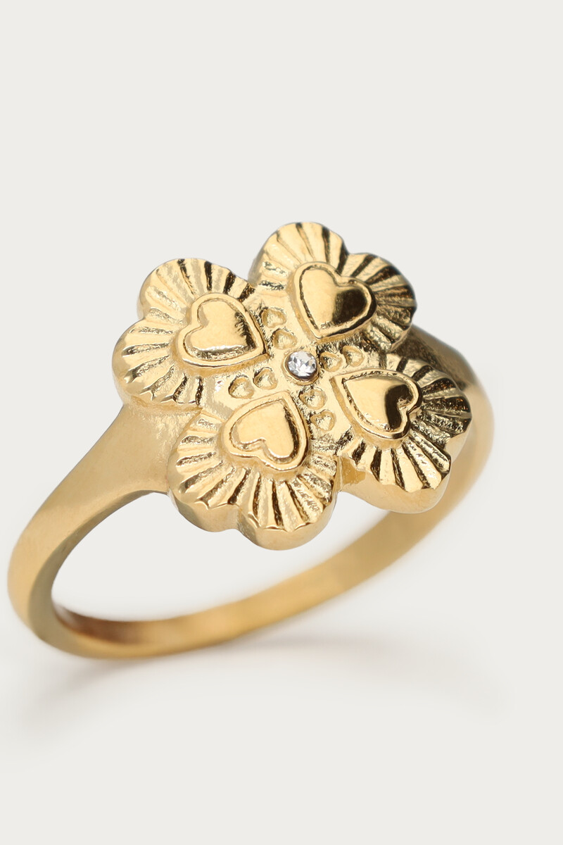 Ring clover with rhinestone | My Jewellery