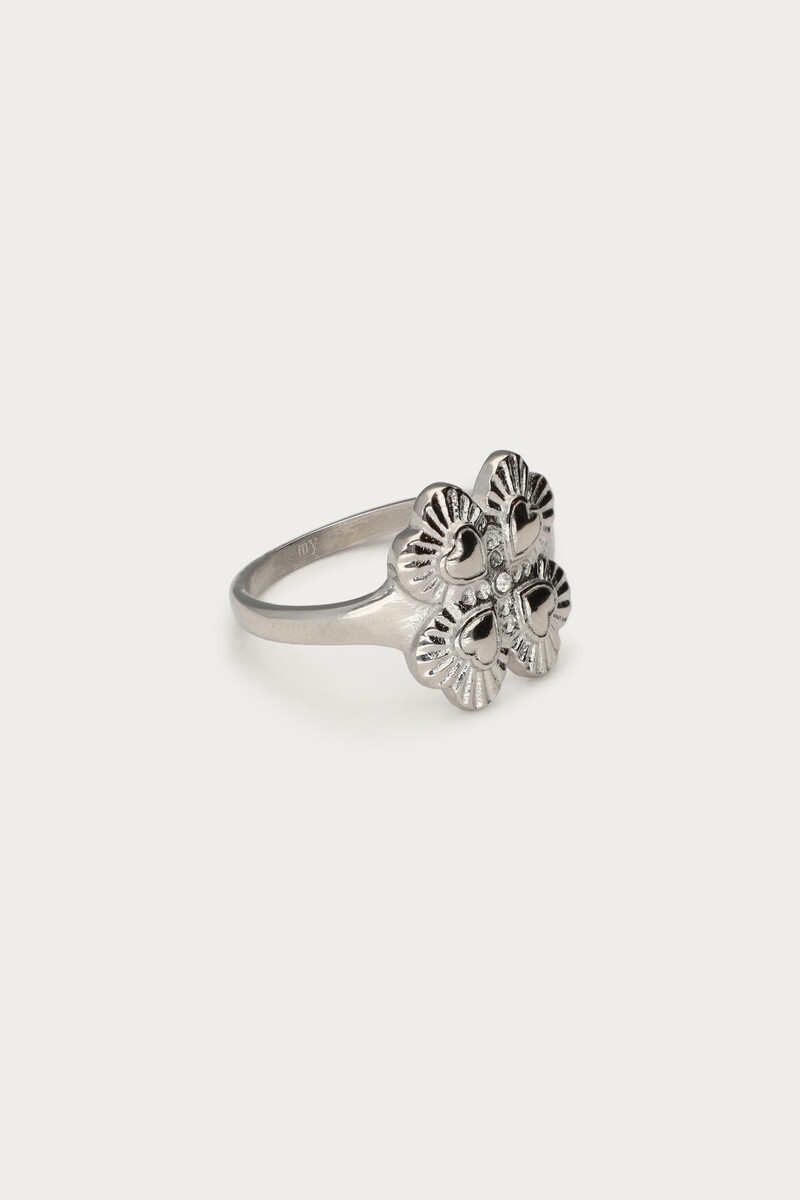 Ring clover with rhinestone | My Jewellery