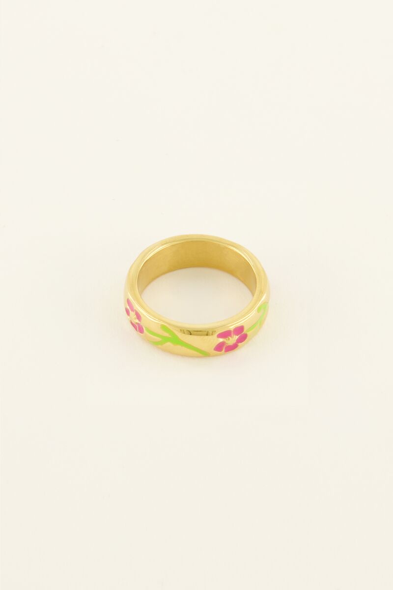 Casa fiore ring met roze bloemen | My Jewellery