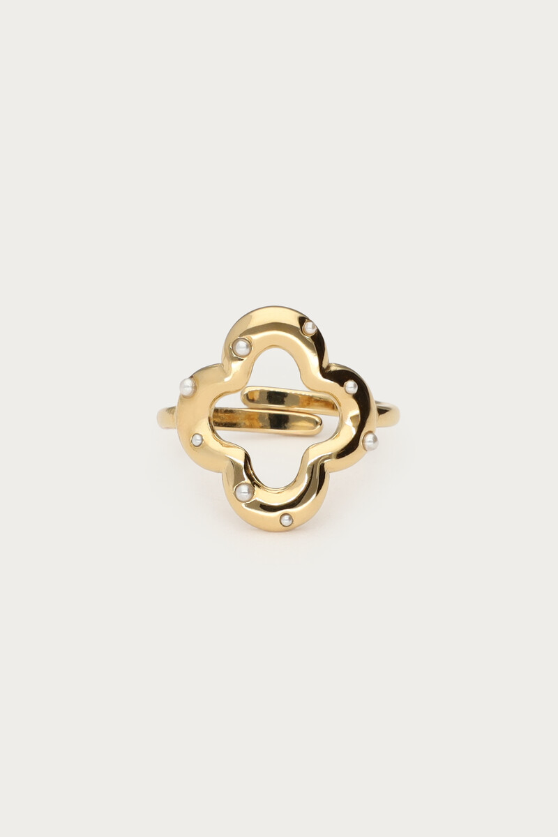 Ring with clover & faux pearls | My Jewellery