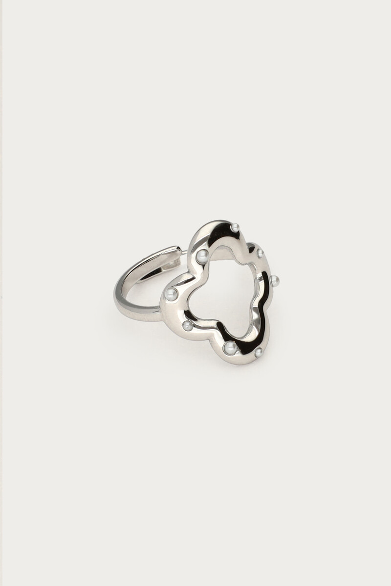 Ring with clover & faux pearls | My Jewellery