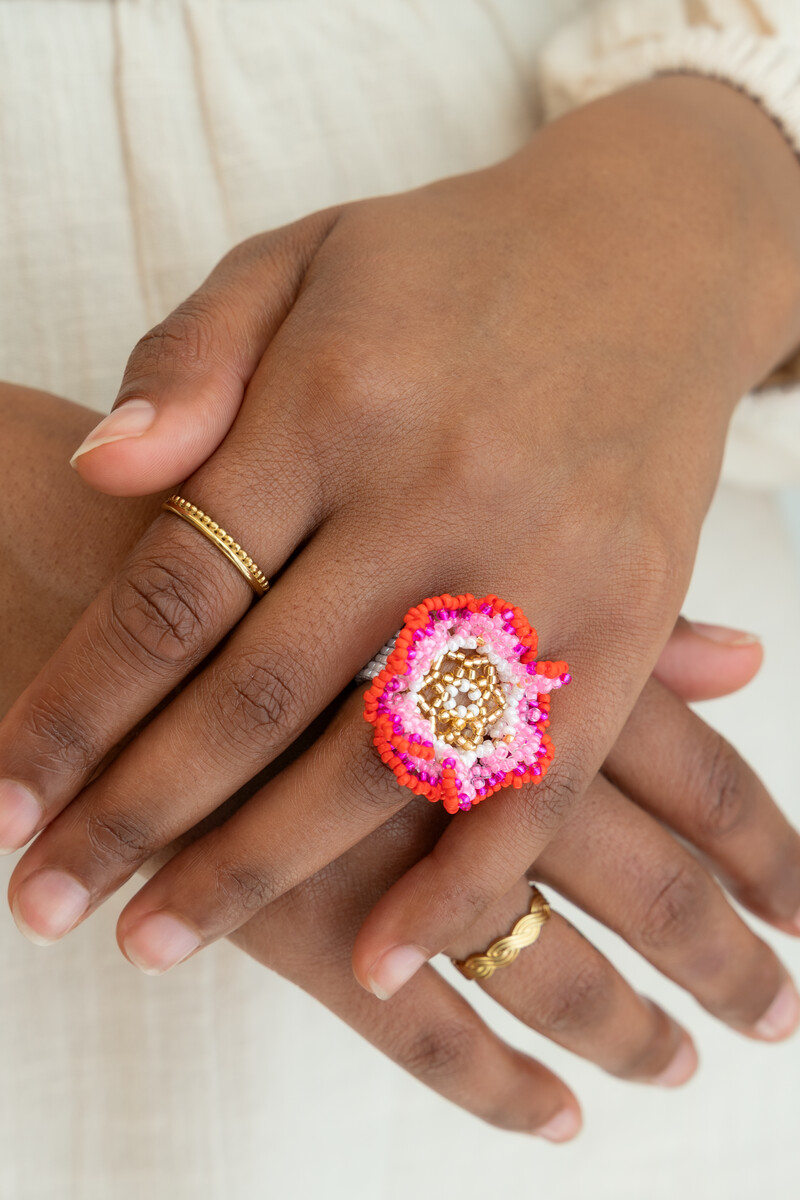 Ring with double miyuki flower | My Jewellery