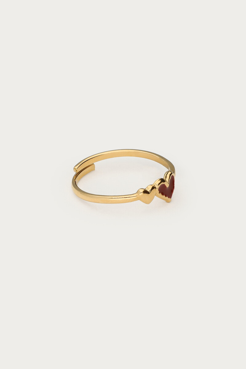 Ring with double red heart | My Jewellery