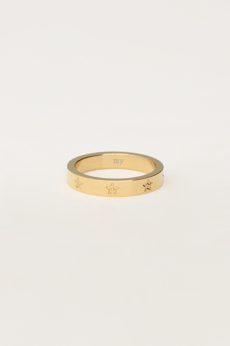 Bague à étoiles gravées