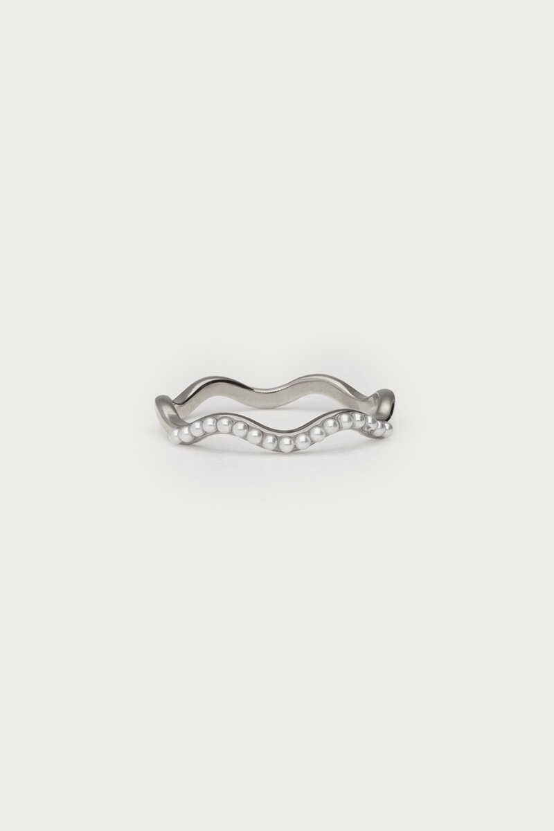 Ring met imitatieparels swirl