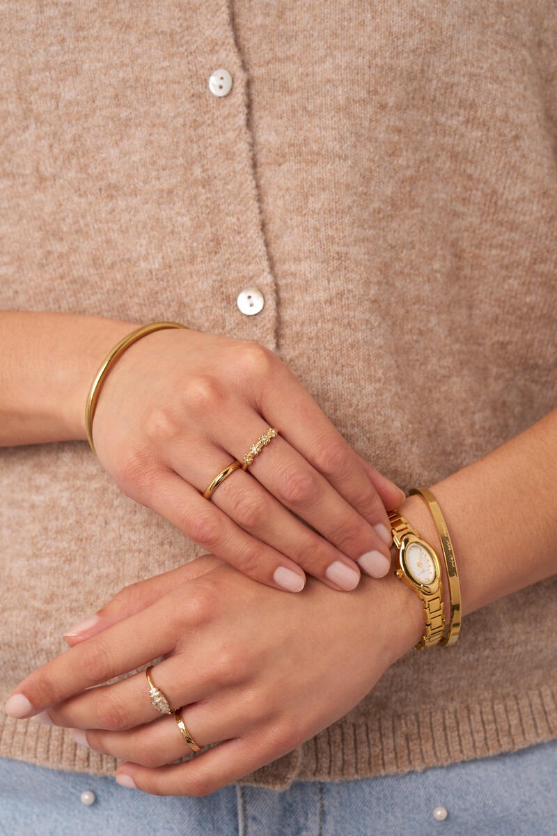 Ring met bloemen & steentjes