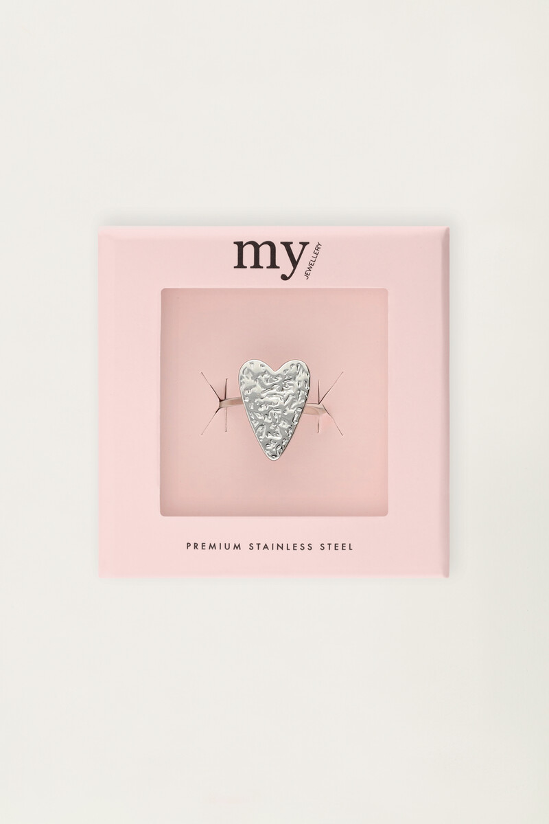 Ring with heart "hammered" | My Jewellery