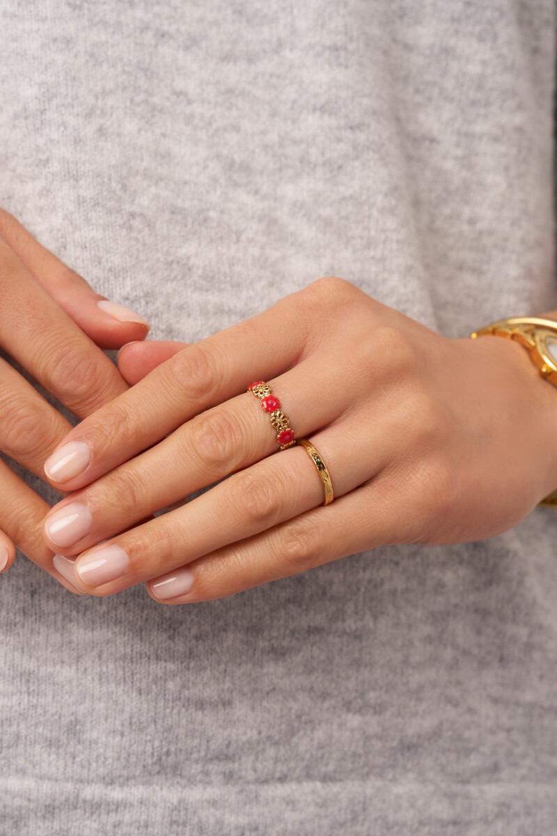 Ring with red flowers | My Jewellery