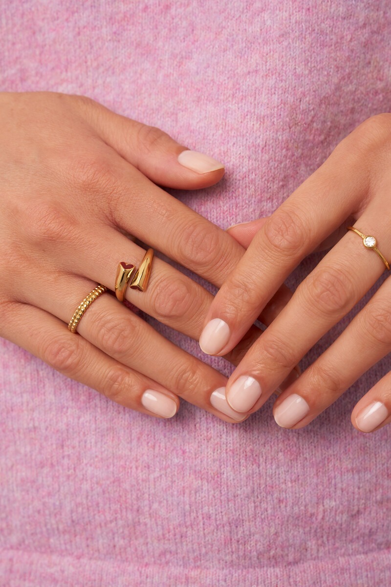 Ring with red open hearts | My Jewellery