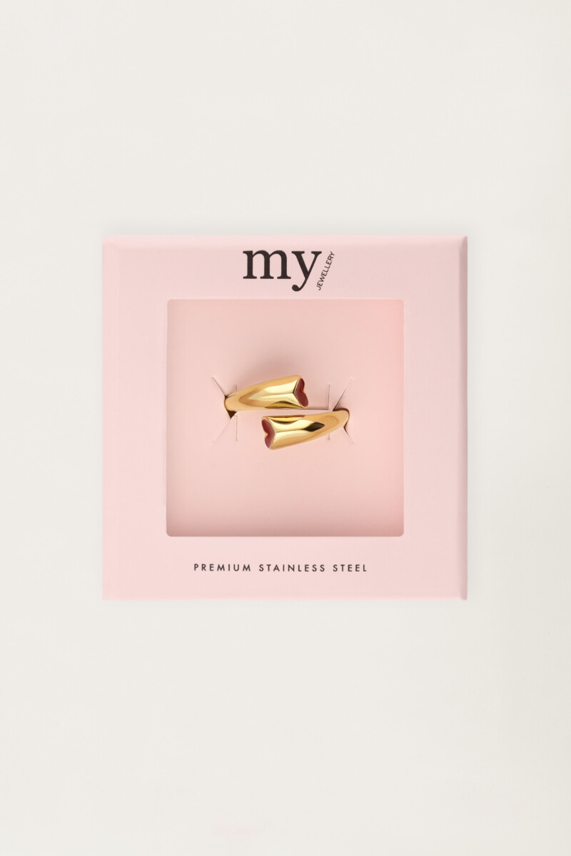 Ring with red open hearts | My Jewellery