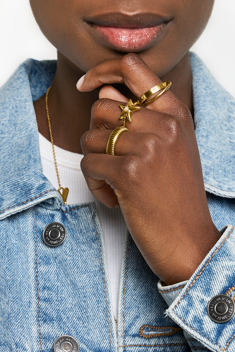 Ring with star and faux pearl | My Jewellery