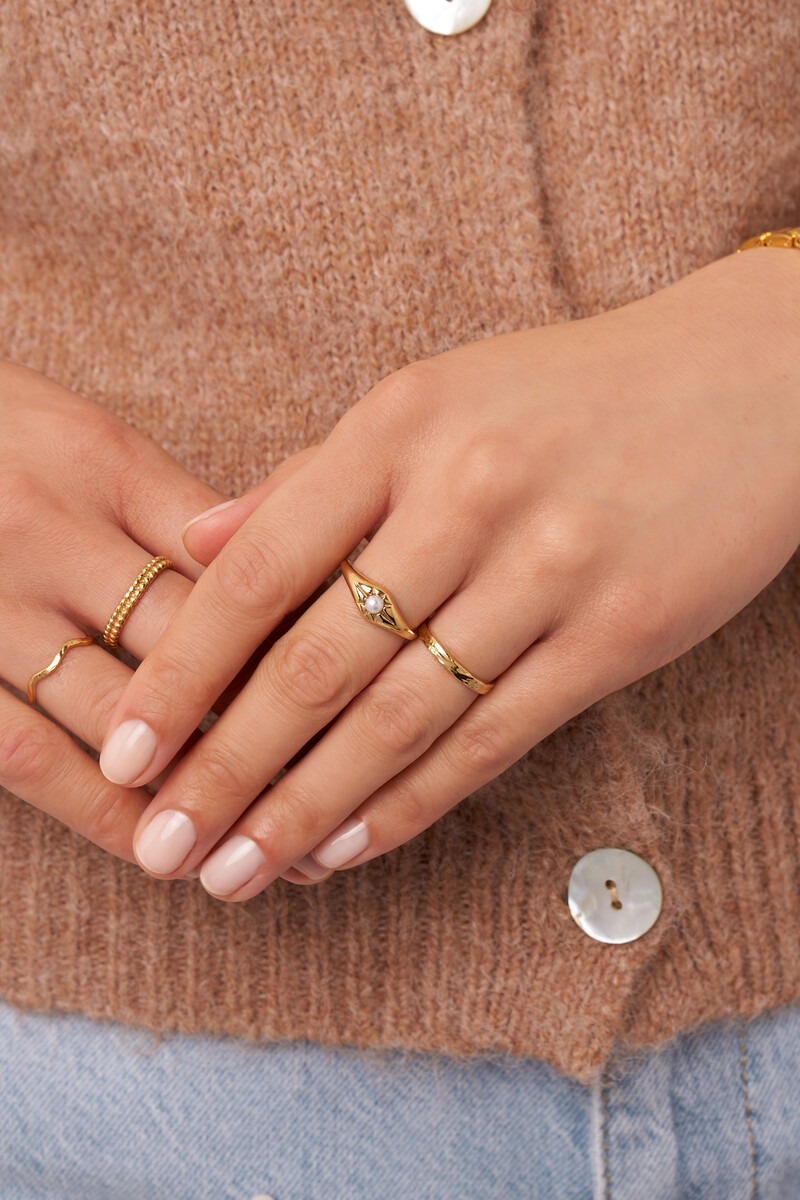 Bague soleil avec perle fantaisie