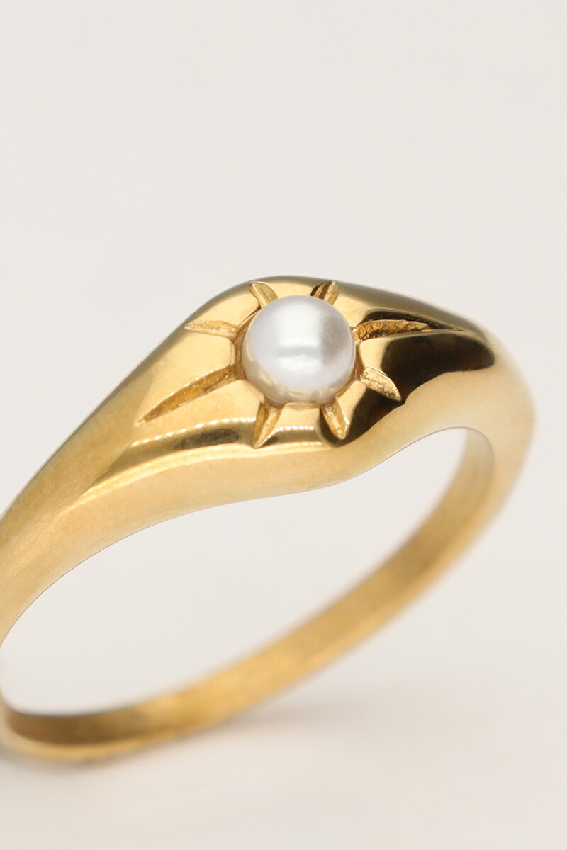 Ring with sun & pearl  | My Jewellery