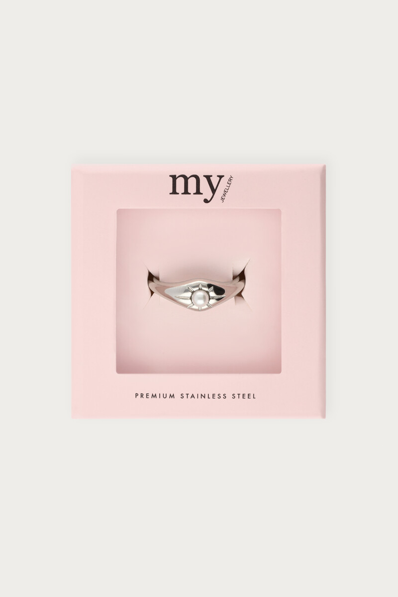 Ring with sun & faux pearl | My Jewellery
