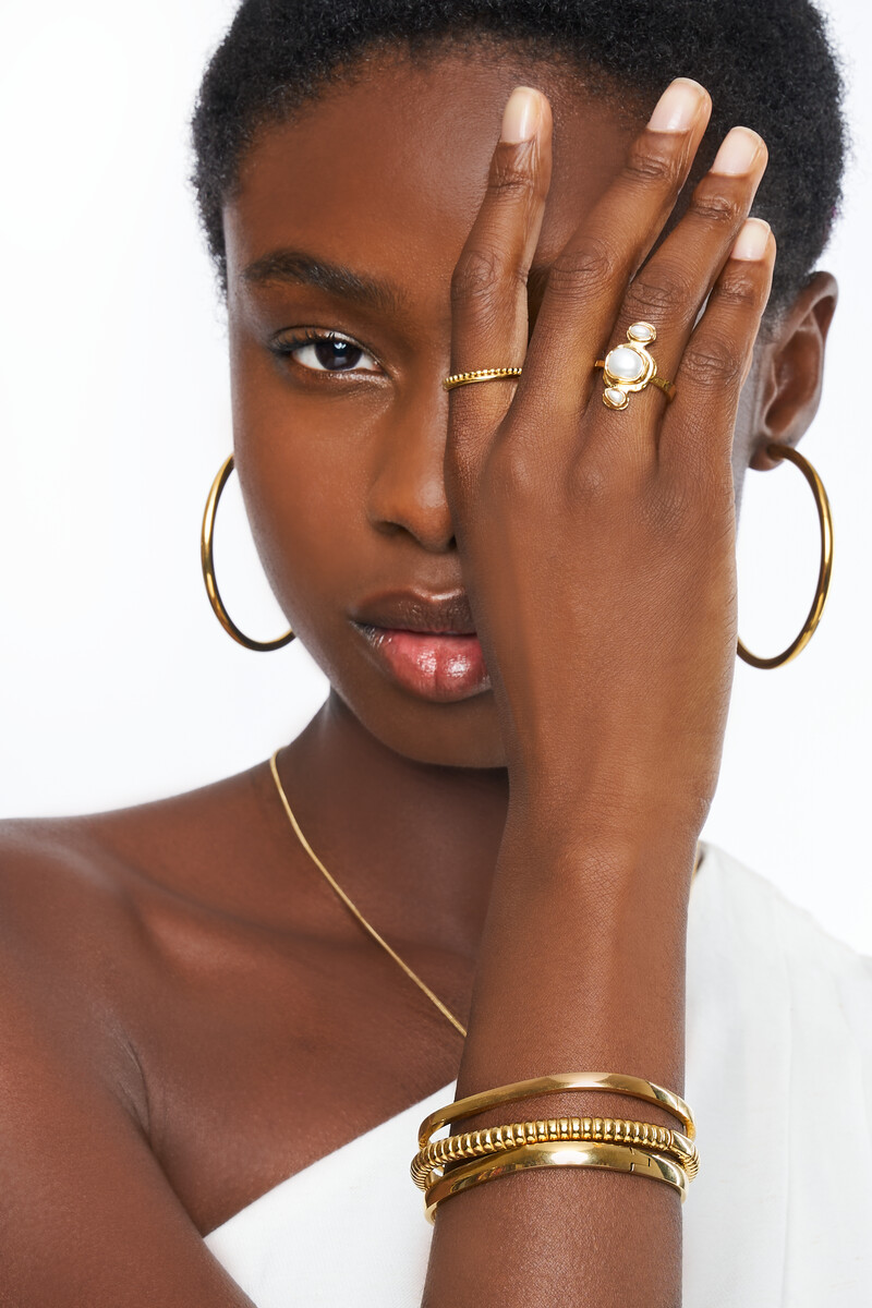 Ring with vertical faux pearls | My Jewellery