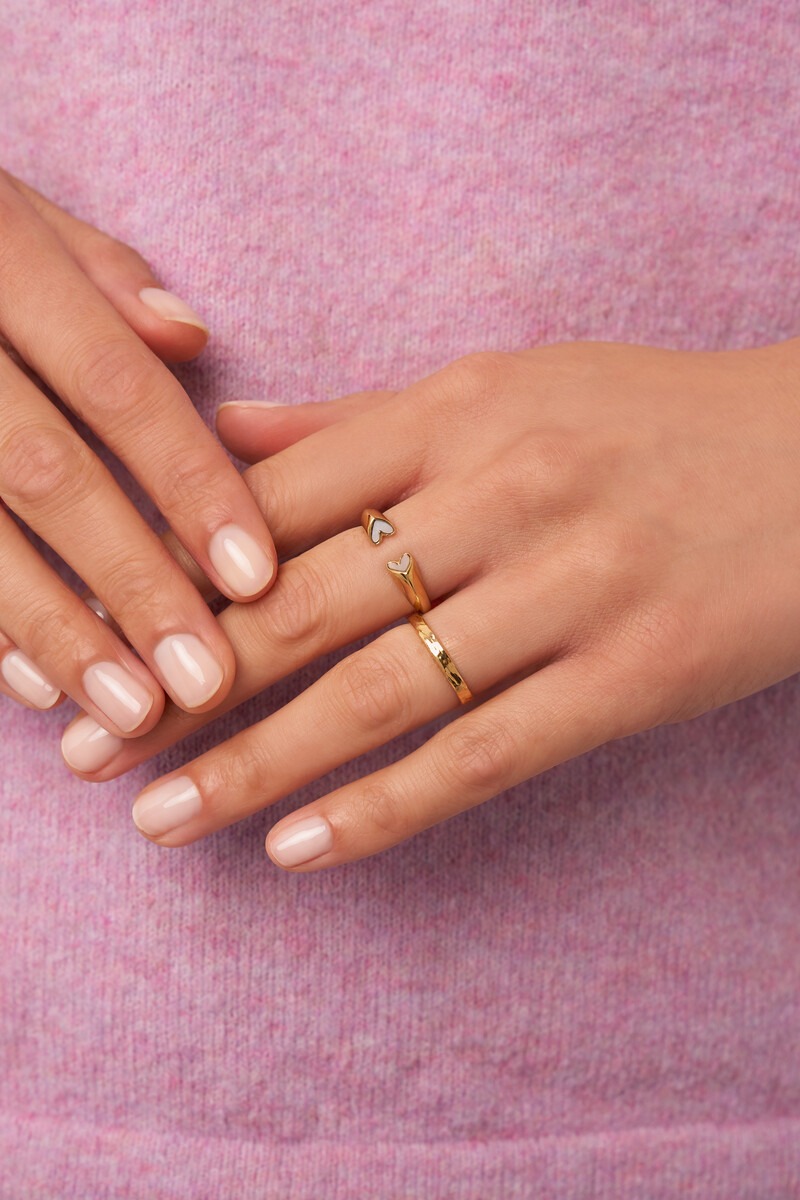 Ring with white open hearts | My Jewellery