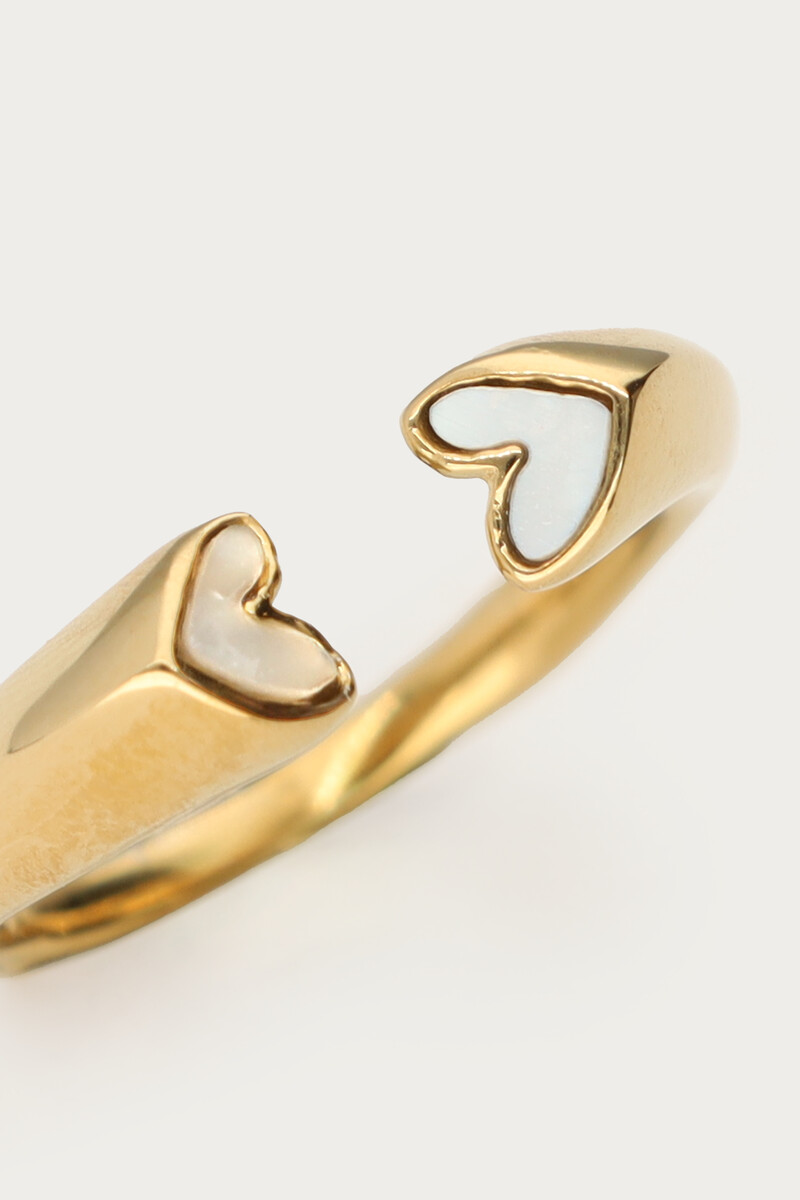 Ring with white open hearts | My Jewellery