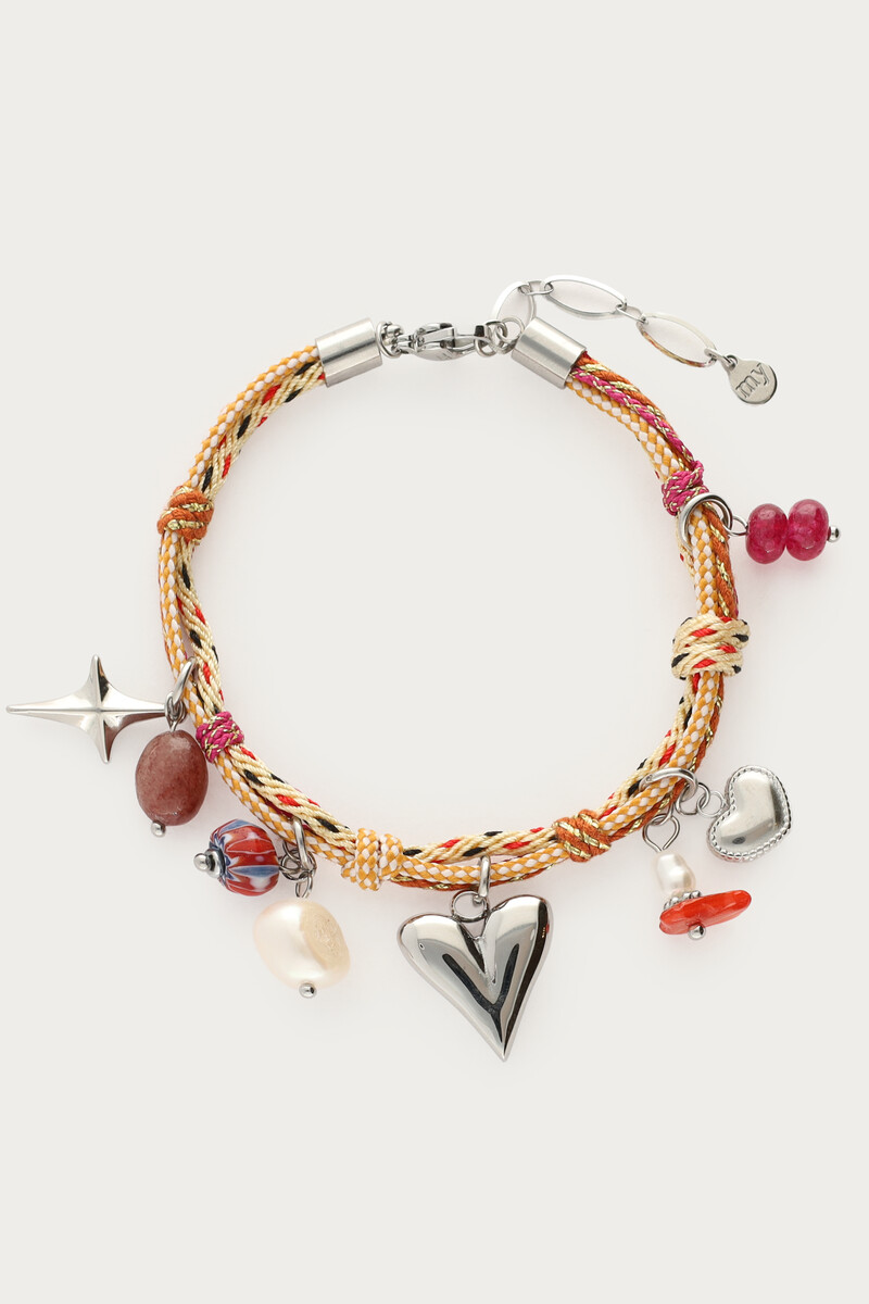 Stoffarmband mit Indian Summer Anhängern