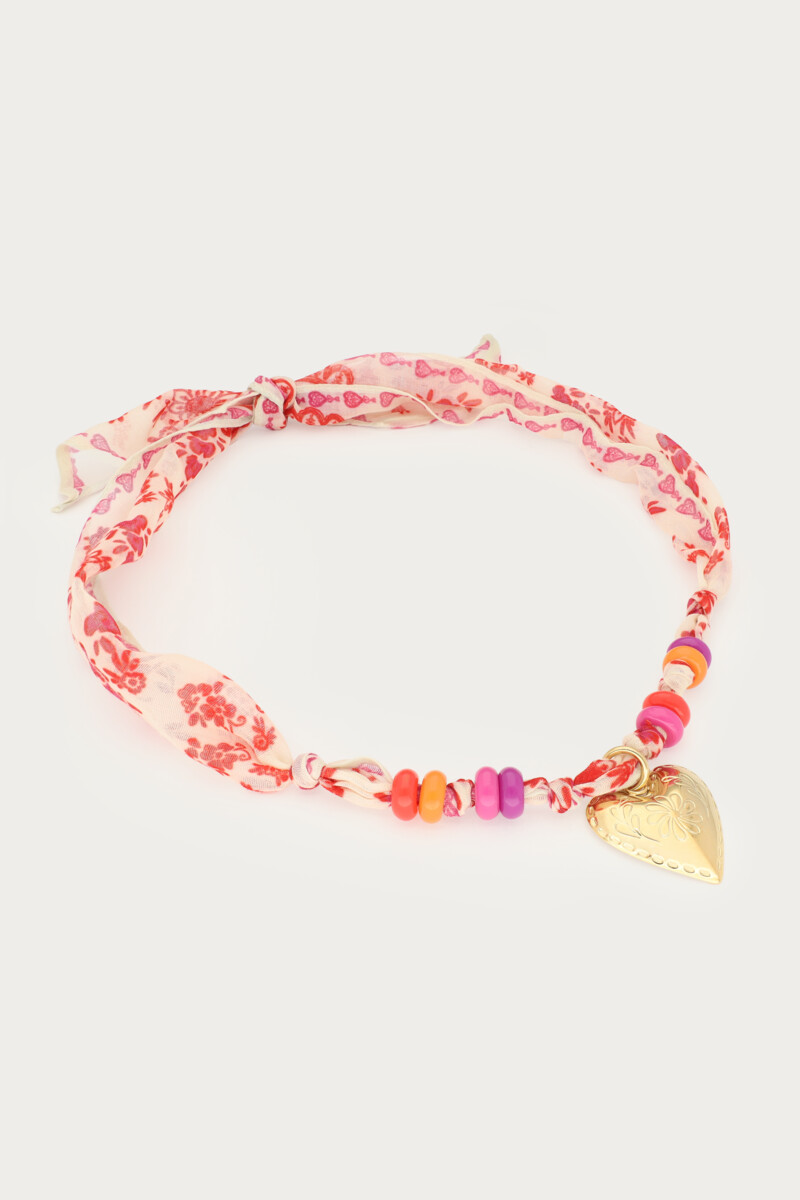 Scarf necklace with beads and heart | My Jewellery