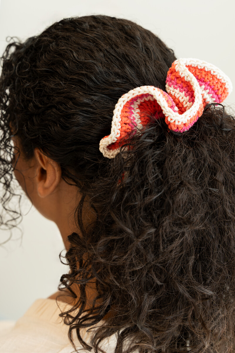 Scrunchie crochet orange & pink  | My Jewellery