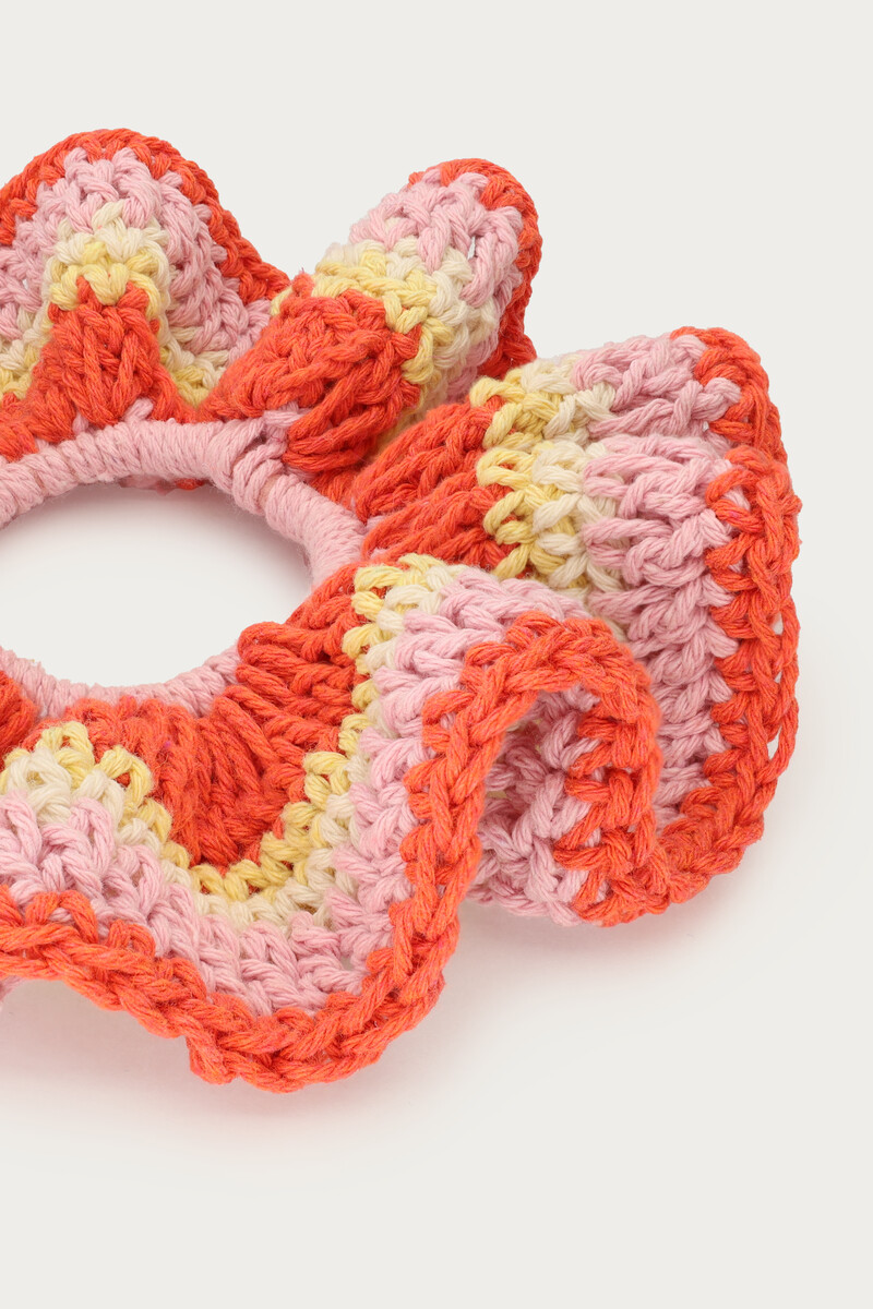 Scrunchie crochet pastel orange & pink | My Jewellery