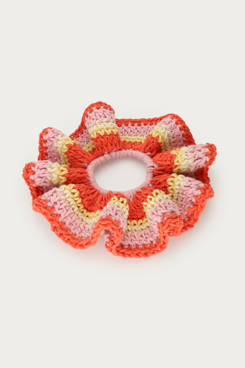 Scrunchie crochet pastel orange & pink | My Jewellery