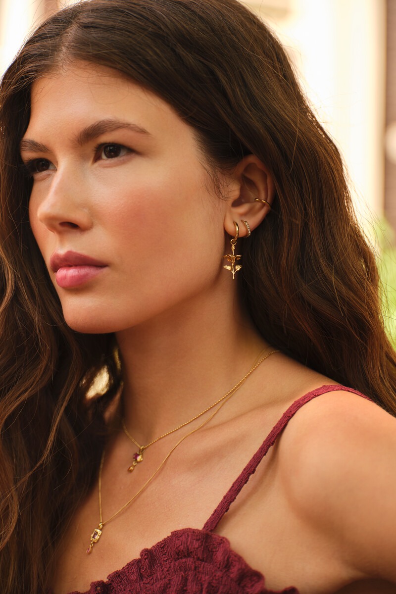 Vintage hoop earrings with hibiscus | My Jewellery