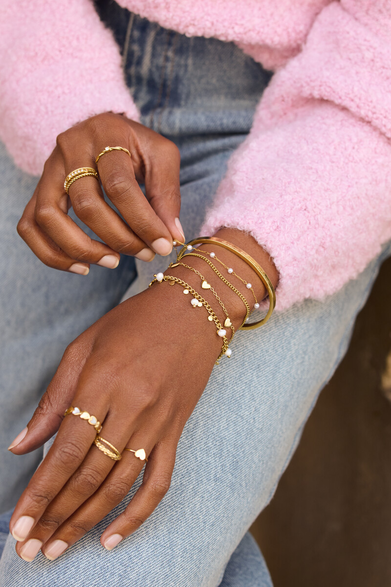 Minimalist double bracelet with faux pearls | My Jewellery