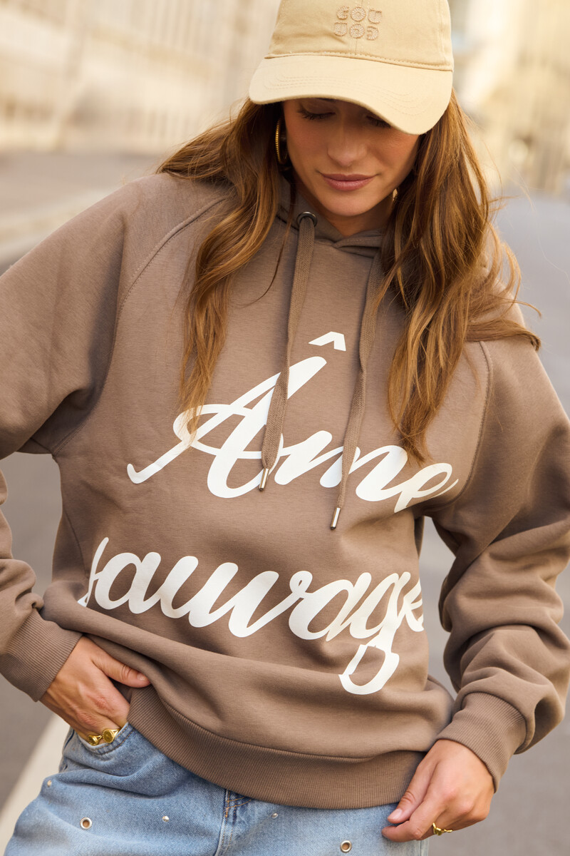 Brown hoodie "Ame sauvage" | My Jewellery