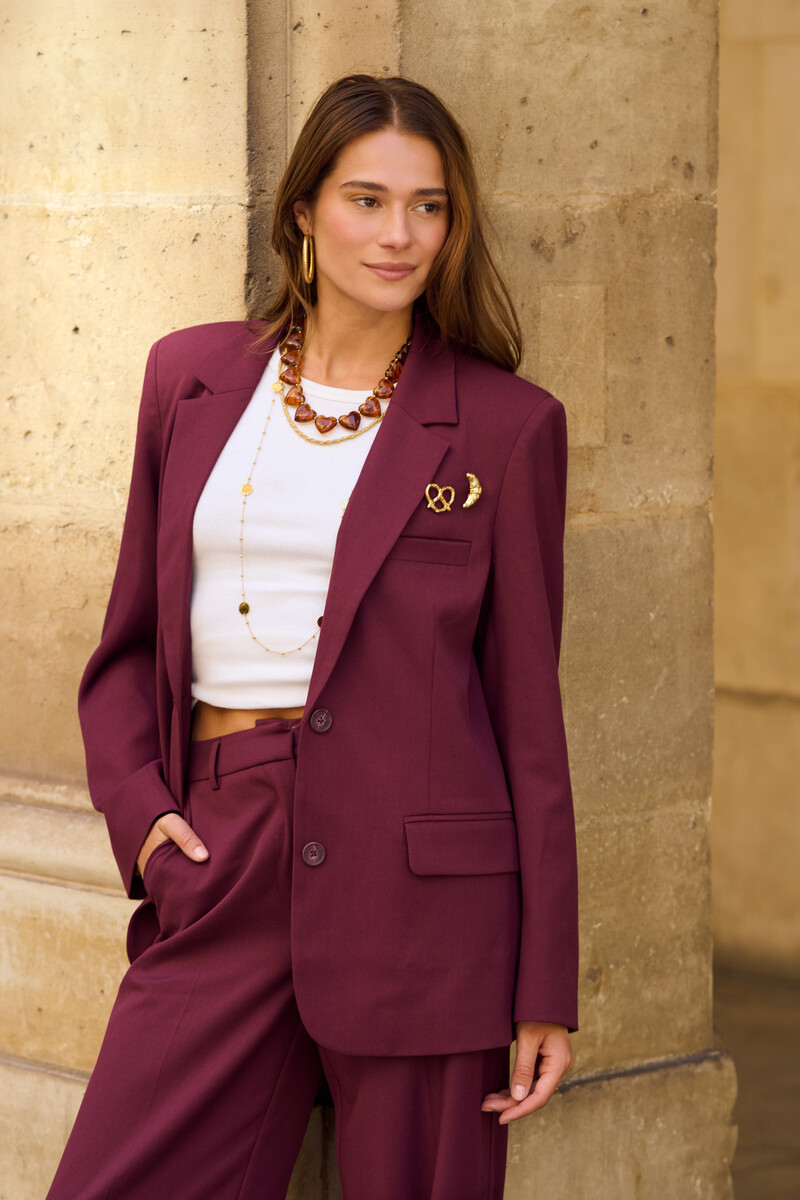Dark red basic oversized blazer | My Jewellery