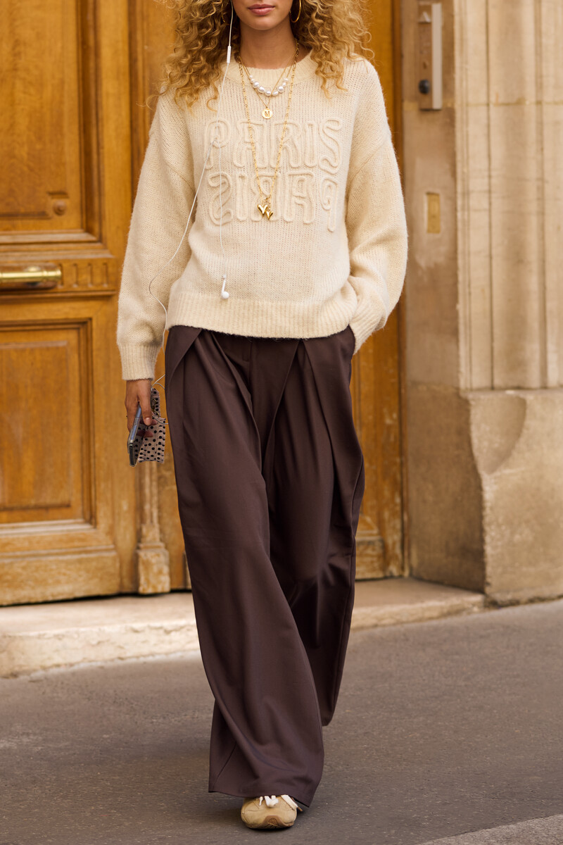 Brown trousers with pleats | My Jewellery