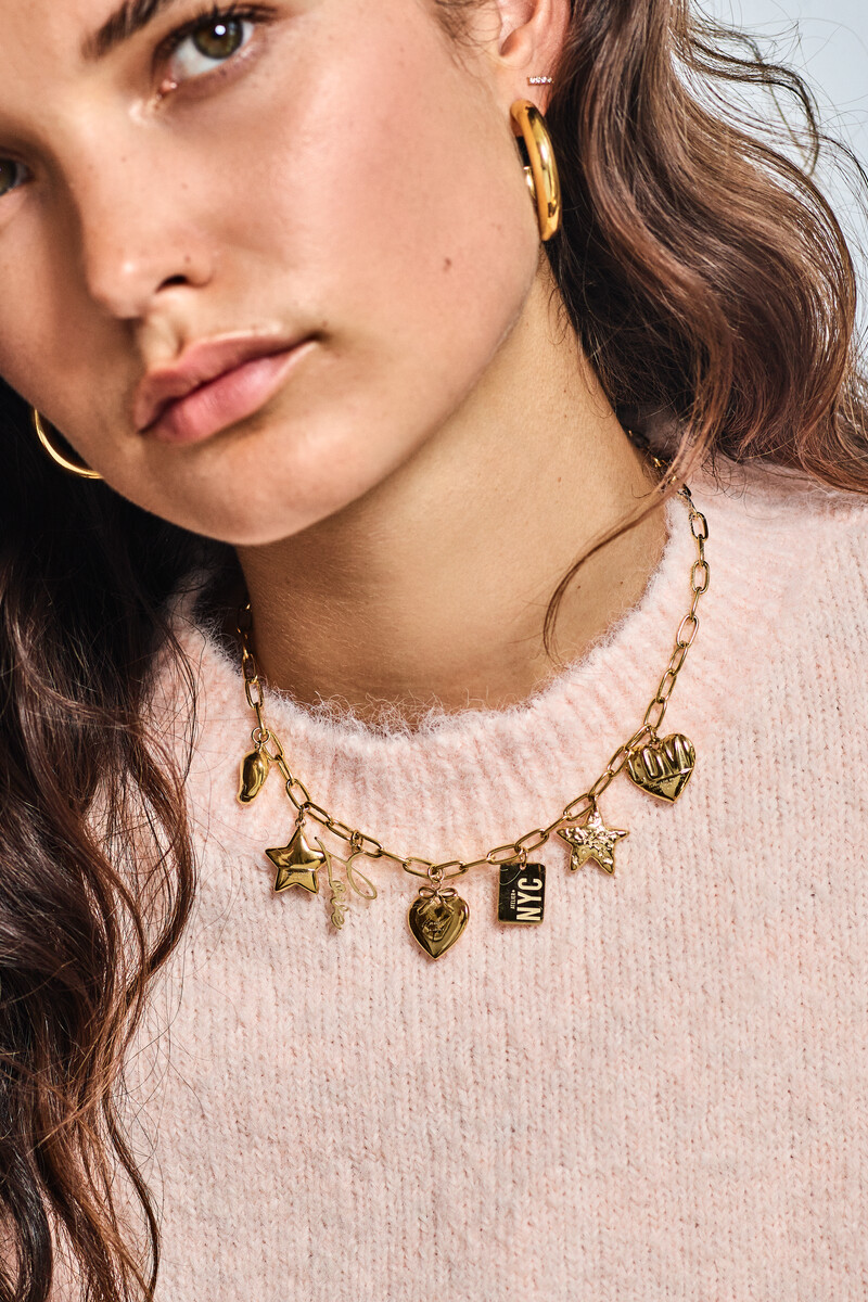 Bold chain necklace with multi charms  | My Jewellery