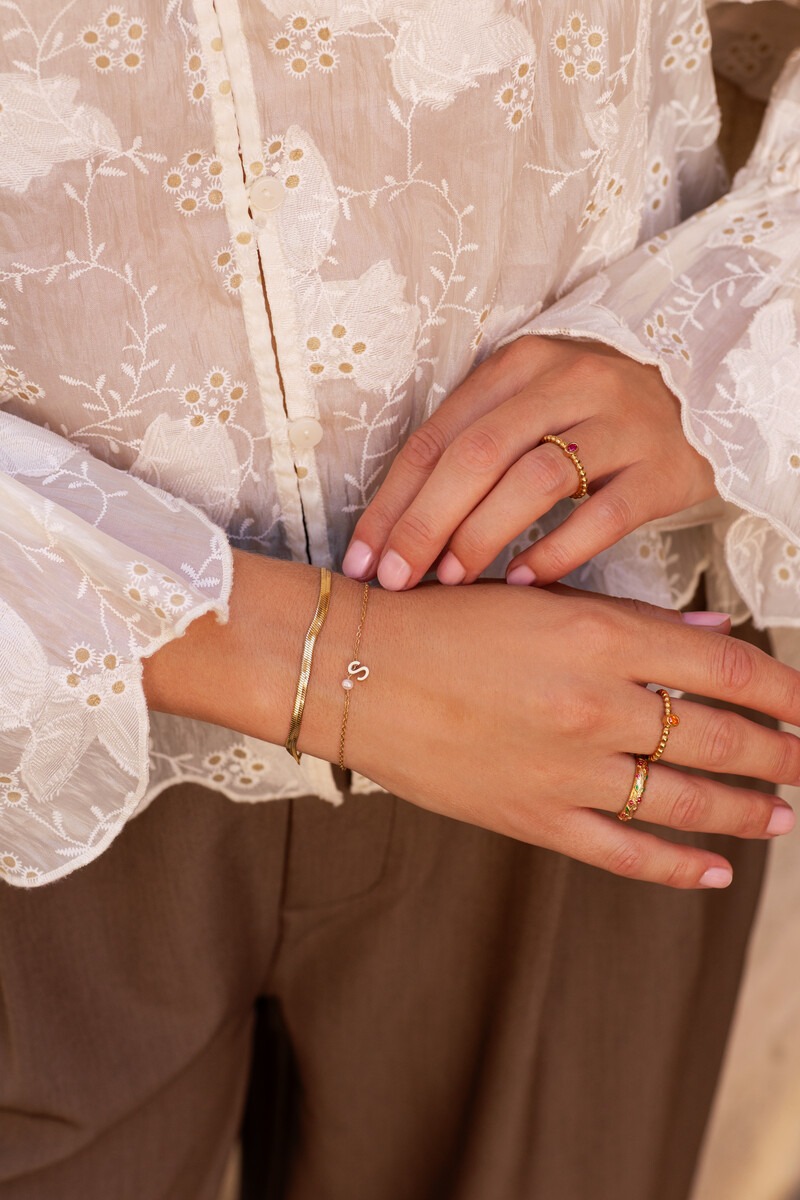 Initial bracelet with freshwater pearl | My Jewellery