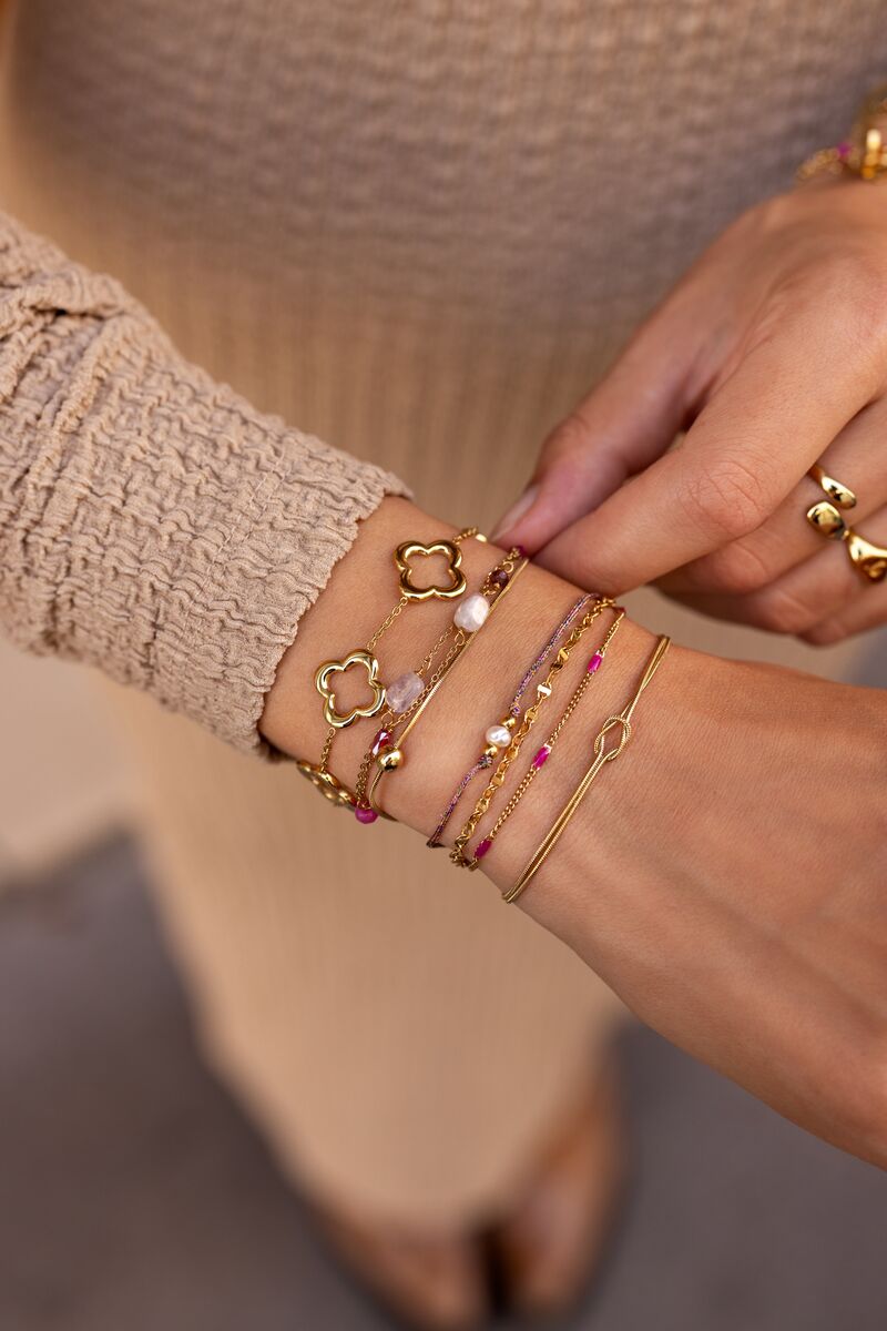 Triple bracelet with pink and purple beads | My Jewellery