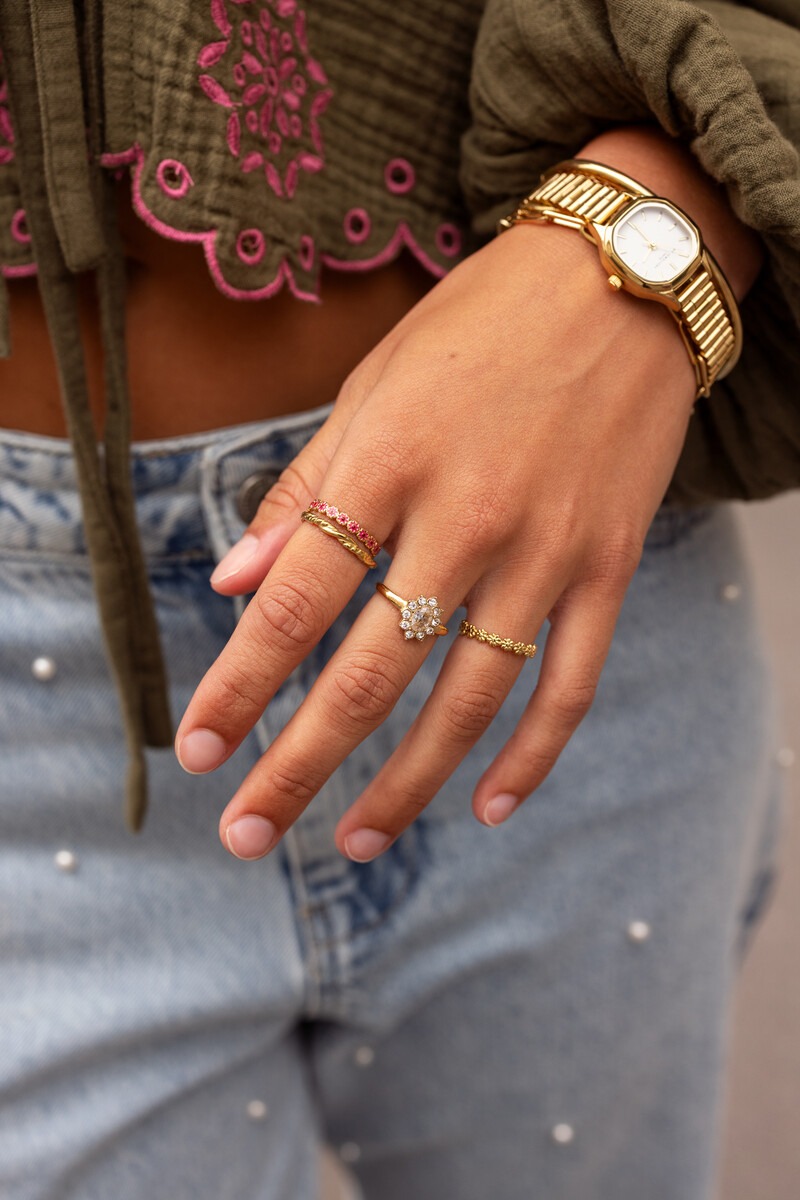 Vintage ring with transparent rhinestones | My Jewellery