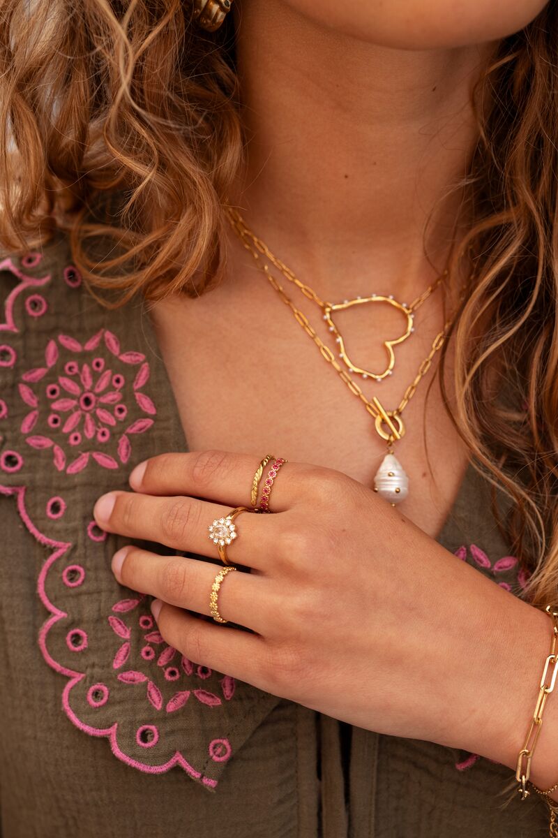 Link chain with open heart and pearls | My Jewellery 105414 107461 107462 107994